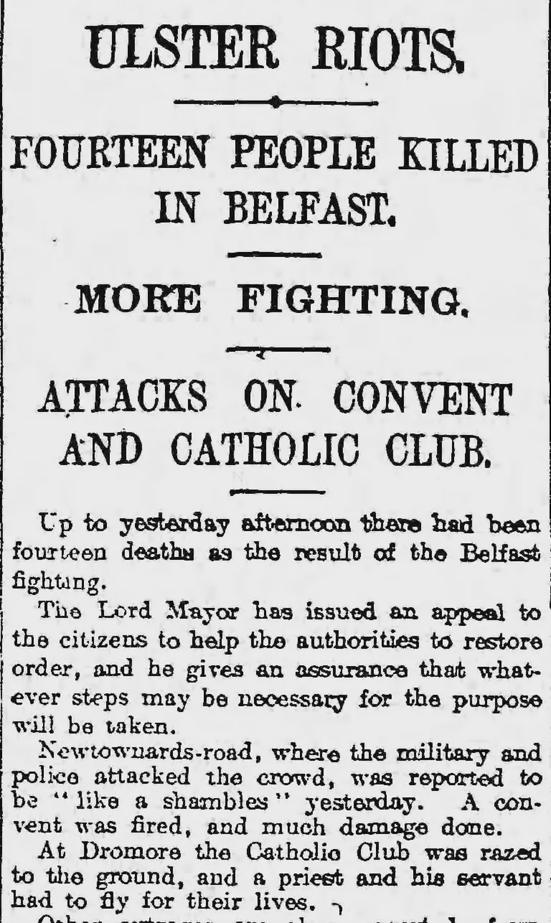 Twelve people die in Belfast riots