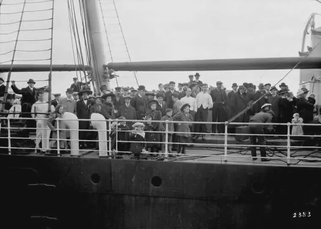 At Grosse Isle, Canada, 40 Irish Famine immigrant ships wait to unload